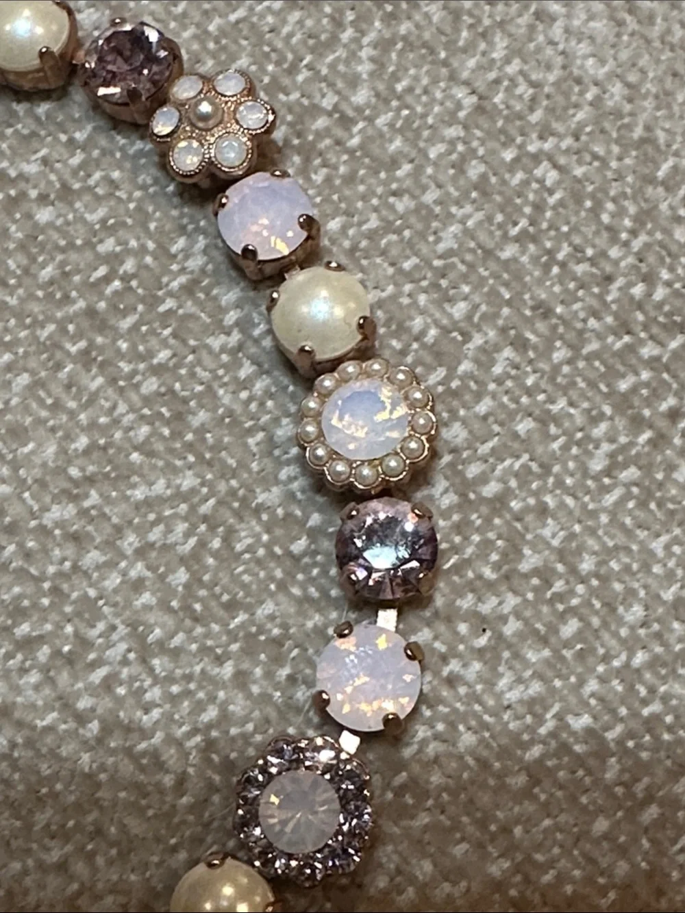 Mariana Rose Gold Bracelet with Pink and Pearl Accents
